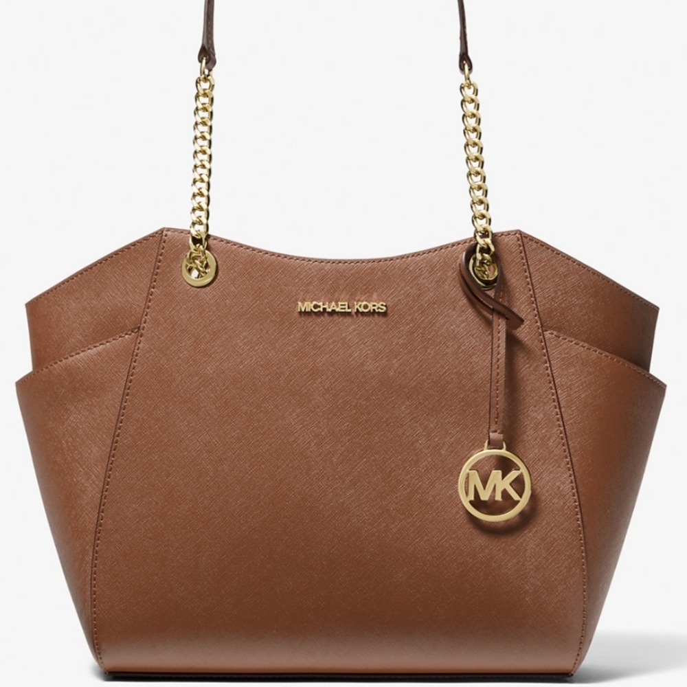 Muchael Kors Jet Set Large Saffiano Leather Shoulder Bag NWT In Color Luggage - Picture 3 of 8